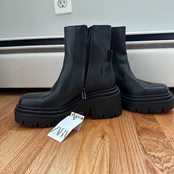 Vegan Leather Platform Ankle Booties - Picture 2 of 4